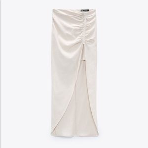 Zara Draped Linen Blend Skirt, XS